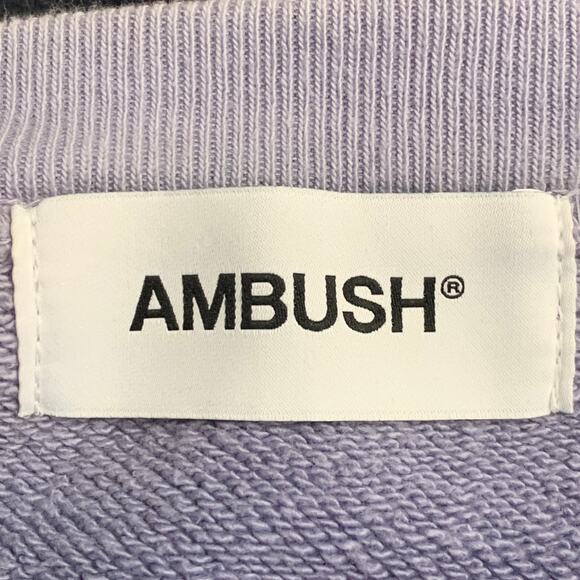 AMBUSH Size M Purple Black Ombre Cotton Logo Patch Sweatshirt - Picture 5 of 8